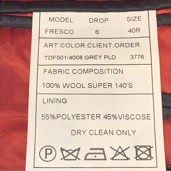 S2 Couture Gray Plaid Sports Coat Size 40R - Picture 7 of 9